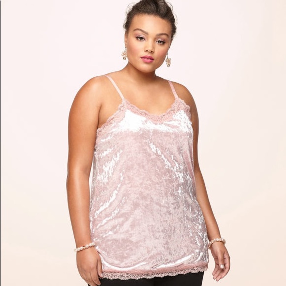 💞🎀💗VELVET CAMI WITH LACE TRIM💗🎀💞